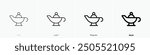 magic lamp icon. Thin, Light Regular And Bold style design isolated on white background