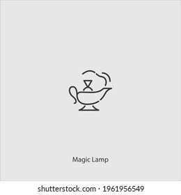 magic lamp icon vector icon.Editable stroke.linear style sign for use web design and mobile apps,logo.Symbol illustration.Pixel vector graphics - Vector