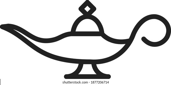 Icono de lámpara mágica, ilustración vectorial