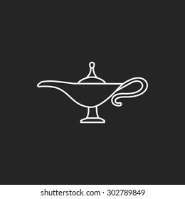 Magic Lamp Line Icon