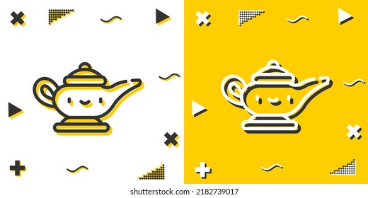 magic lamp line icon. Simple outline style.magic lamp linear sign. Vector illustration isolated on white background. Editable stroke EPS 10