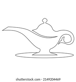 Magic Lamp line icon,isolated on white background.