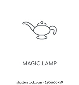 Magic lamp linear icon. Magic lamp concept stroke symbol design. Thin graphic elements vector illustration, outline pattern on a white background, eps 10.
