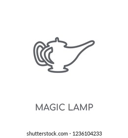Magic lamp linear icon. Modern outline Magic lamp logo concept on white background from Desert collection. Suitable for use on web apps, mobile apps and print media.