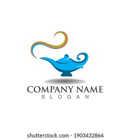 Magic lamp logo icon creative business design vector template