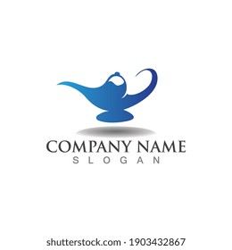 Magic lamp logo icon creative business design vector template