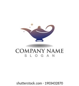 Magic lamp logo icon creative business design vector template