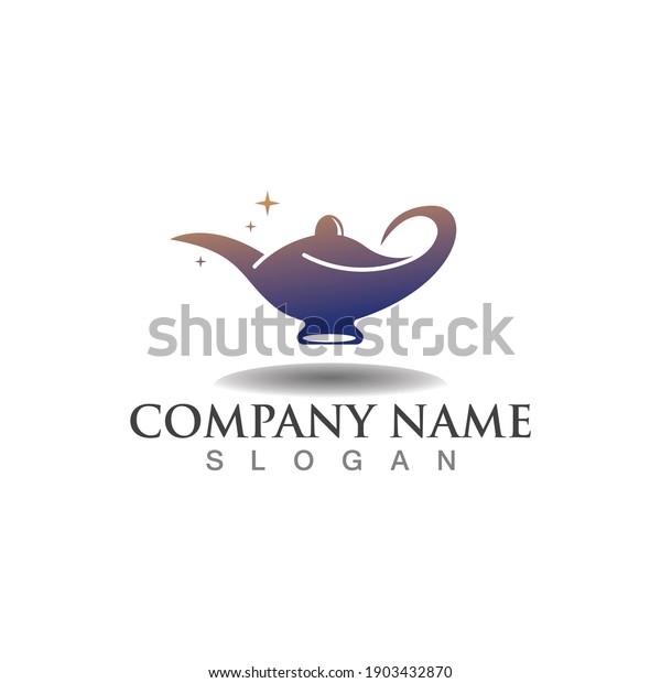 Magic lamp logo icon creative business design\
vector template