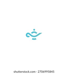 Lâmpada mágica logotipo Ícone design de vetor plano