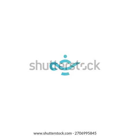 Magic lamp logo Icon flat vector design