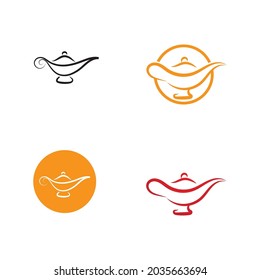 magic lamp logo and icon vector