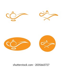 Magic Lamp Logo And Icon Vector