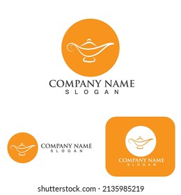 Magisches Lampenlogo und Symbol, Vektorgrafik