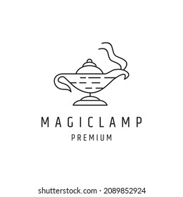 Magic Lamp logo linear style icon on white backround