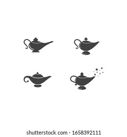 Magic lamp logo set vector illustration design