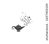 Magic lamp logo vector illustration design