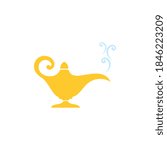 Magic lamp logo vector illustration design