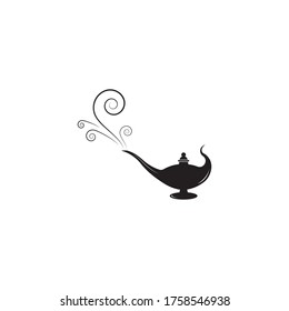 Magic lamp logo vector illustration design