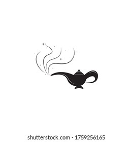 Magic lamp logo vector illustration design