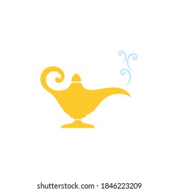Magic lamp logo vector illustration design