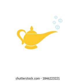 Magic lamp logo vector illustration design