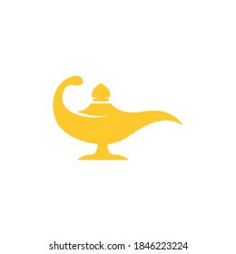 Magic lamp logo vector illustration design