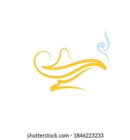 Magic lamp logo vector illustration design