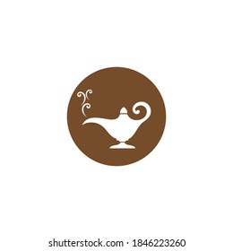 Magic lamp logo vector illustration design