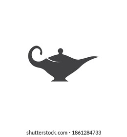 Magic lamp logo vector illustration design