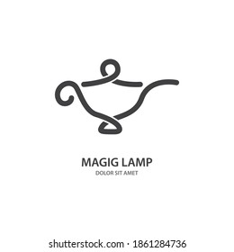 Diseño vectorial del logotipo de la lámpara mágica