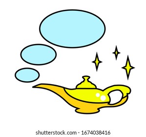 Magic lamp on a white background. Symbol. Vector illustration.