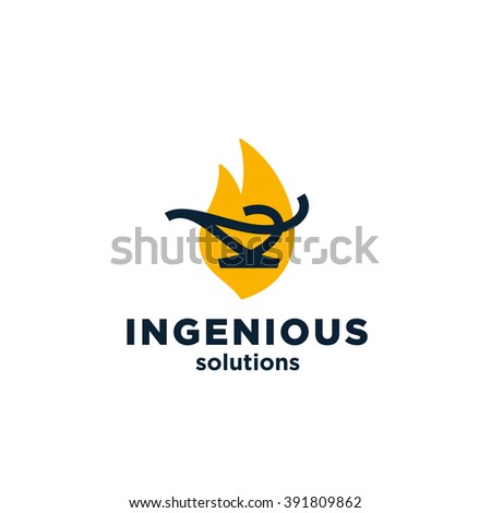 Magic Lamp Original Memorable Minimal Graphic Symbol For Your Business. Attractive Unique Graphic Mark Representing a Concept of Fulfilled Wishes, Ingenious Solutions etc. Vector Illustration.