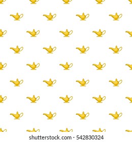 Magic lamp pattern. Cartoon illustration of magic lamp vector pattern for web