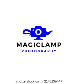 Magic Lamp Photography Logo vector icon illustration