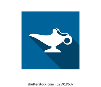 magic lamp silhouette teapot magical treasure myth arabian persian image vector icon logo