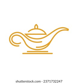 Magic Lamp Vector Logo Design Template