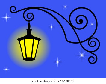 Magic lantern with stars at night