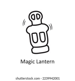 Magic Lantern Vector Outline Icon Design illustration. Medieval Symbol on White background EPS 10 File