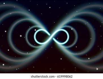 Magic Lemniscate Symbol, Infinity Or Sideways Eight Spreads The Mystic Energy In Spiritual Space