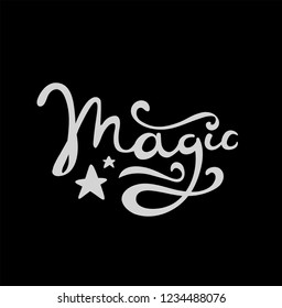 Magic lettering vector hand drawn