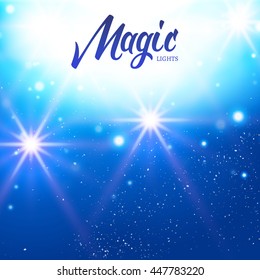 Magic light background design template. Vector magic lights luxury. Glowing and glitter lights effect.