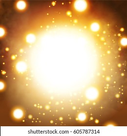 Magic light background. Glowing shining particles template.