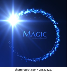 Magic light background. Light particles. Vector eps10.