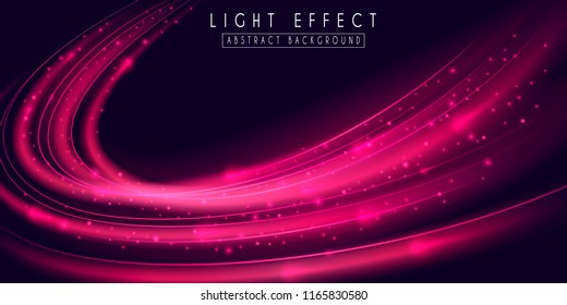 Magic light effect. Futuristic illustration of purple wave. Modern abstract background