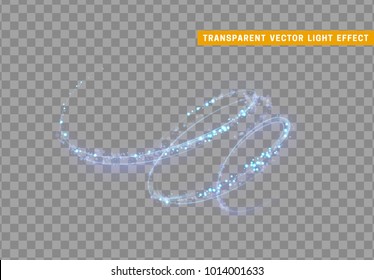 Magic light effect. Stardust blue glitter. Sparkle star dust vector illustration