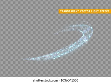 Magic light effect. Stardust blue glitter. Sparkle star dust vector illustration