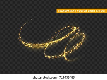 Magic Light Effect. Stardust Golden Glitter. Sparkle Star Dust Vector Illustration.