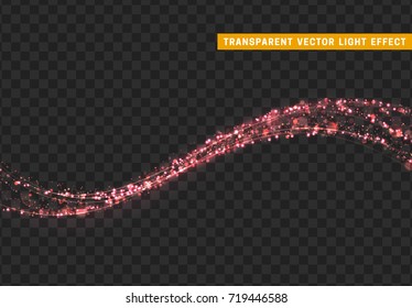Magic light effect. Stardust pink glitter. Sparkle star dust vector illustration