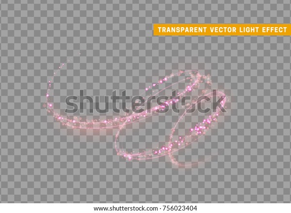 マジックライトエフェクト 星塵のピンク色の輝き 輝く星のちりのベクターイラスト のベクター画像素材 ロイヤリティフリー