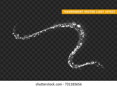 Magic light effect. Stardust white glitter. Sparkle star dust vector illustration